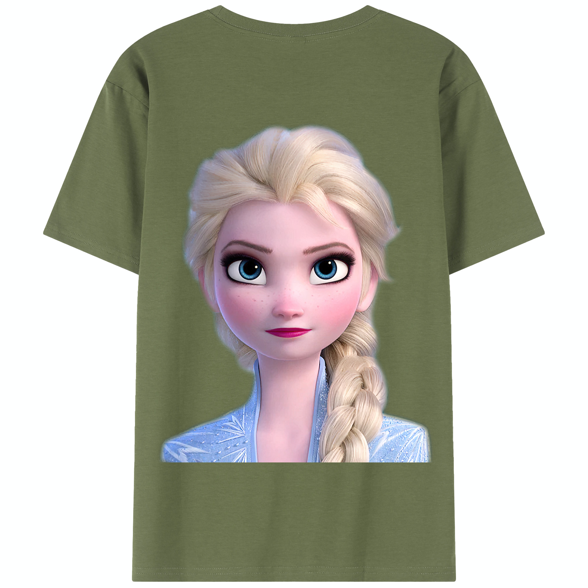 （画像用） アナと雪の女王 アンナ エルサ Frozen Anna Elsa 綿100％半袖Tシャツ（背面プリント）